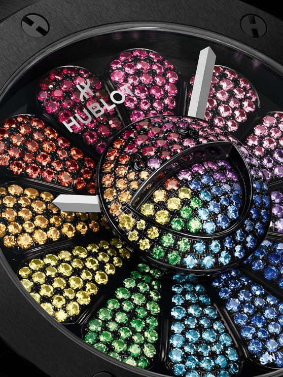 Dial of the Classic Fusion Takashi Murakami Black Ceramic Rainbow © TM/KK/Hublot