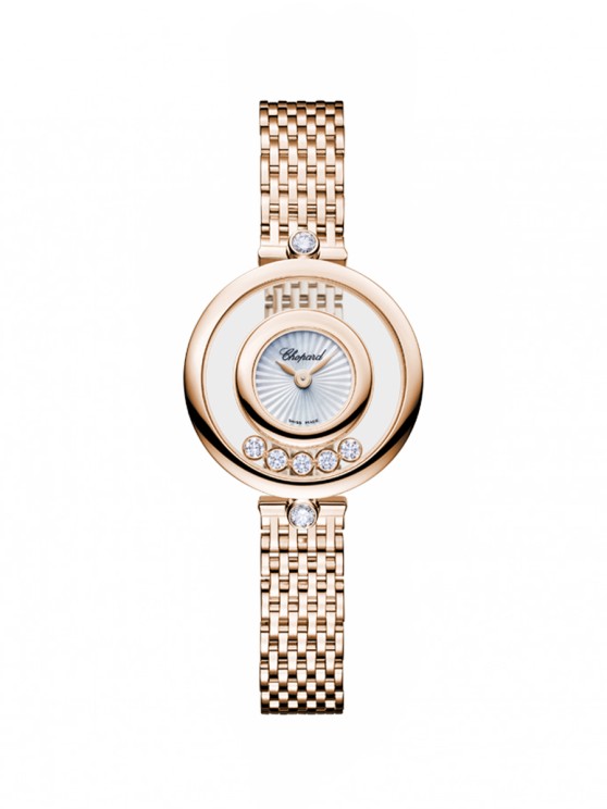 4.	Cette fois, les diamants ne virevoltent pas sur le cadran mais autour entre deux verres saphir © Chopard