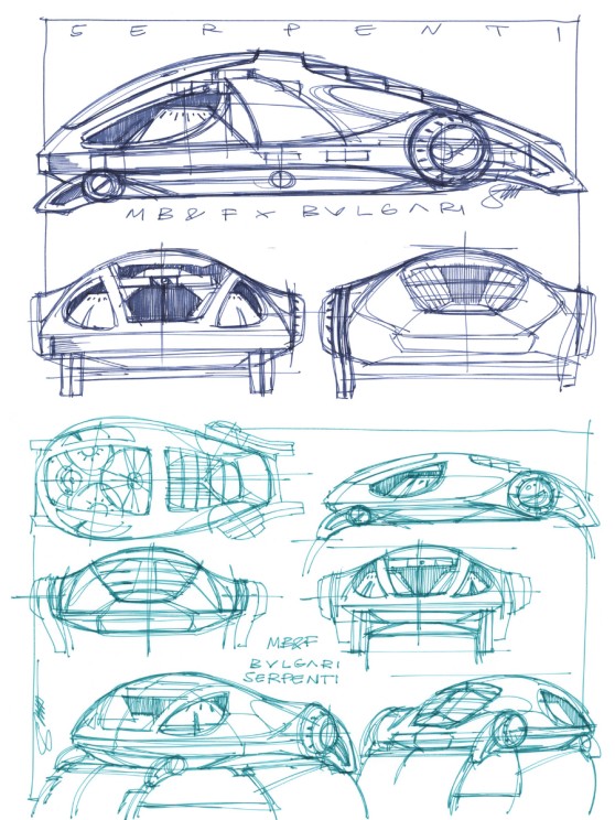 Serpenti drawings ©&nbsp;Bulgari X MB&F