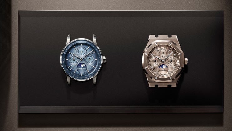 The Code 11.59 by Audemars Piguet and Royal Oak collections feature new selfwinding perpetual calendar models powered by the multi-patented Calibre 7138 © Audemars Piguet