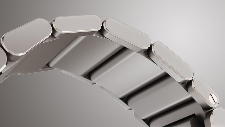 The three-link bracelet is designed with the aim of ultimate ergonomics. © Ressence