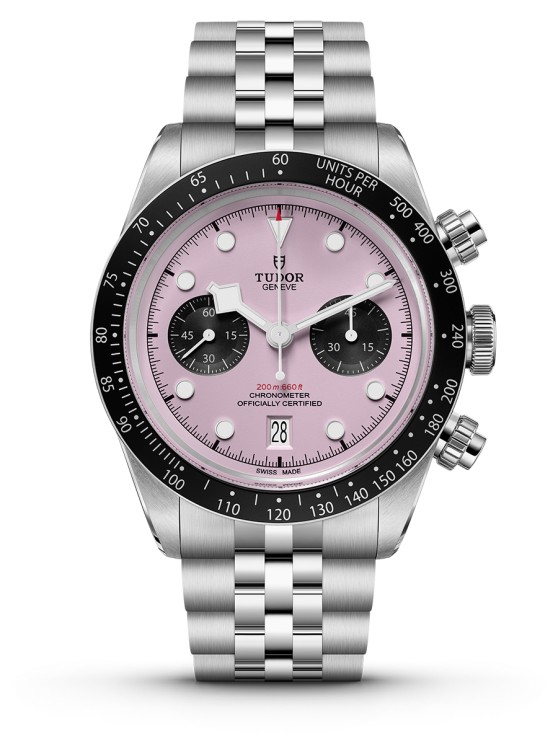  Black Bay en acier, 41 mm de diamètre, mouvement chronographe automatique avec date par guichet, bracelet en acier. Tudor. CHF 5'450. © Tudor