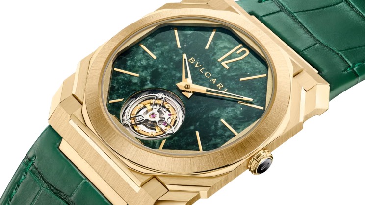 Bulgari Octo Finissimo Marble Tourbillon, 40 mm de diamètre, 4,85 mm d’épaisseur, calibre à remontage manuel, 52 heures de réserve de marche. © Bulgari