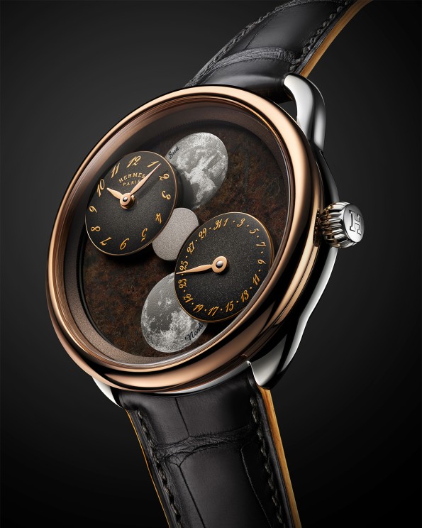 Hermès Arceau L’heure de la Lune, 43 mm, calibre automatique, 40 heures de réserve de marche. © Hermès