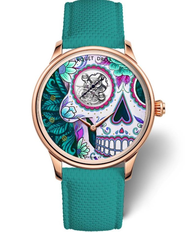 La Tourbillon Skelet Or rouge - Catrina Skull de Jaquet Droz ©Jaquet Droz 