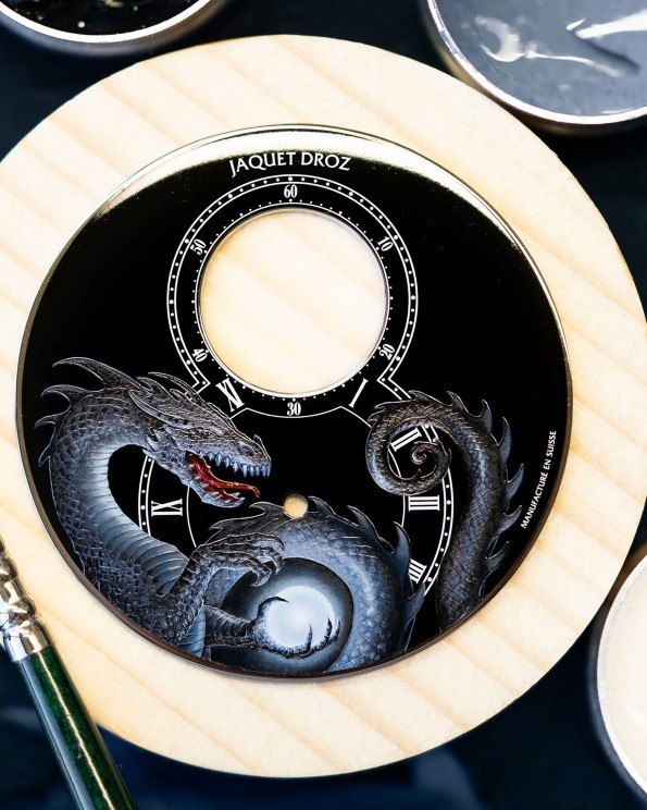 Peinture de la Tourbillon Dragon Or Blanc © Jaquet Droz