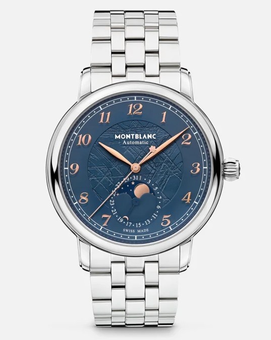 La Star Legacy Moonphase en bleu foncé avec bracelet acier © Montblanc