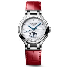 LONGINES PRIMALUNA nacre et bracelet rouge © Longines
