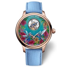 Petite Heure Minute Red Gold – Hummingbird: a renaissance of floral art in Haute Horlogerie  © Jaquet Droz 