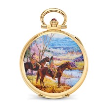 Pocket Watch Minature Enameling "Apsaalooke Sentinels"