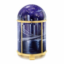 Dome Table Clock - Brooklyn Bridge by Night