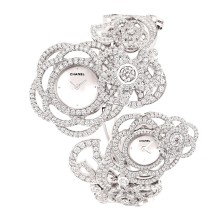 Montre Camélia Brodé Secret Dual Time