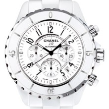 J12 Chronographe céramique blanche