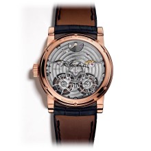 Double Flying Tourbillon in pink gold with Hand-made Guilloché movement
