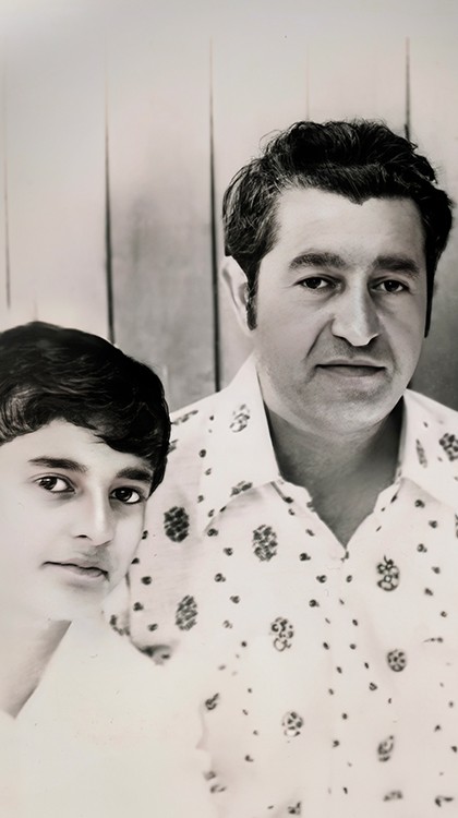 Jacob with his dad, aged 13 © Jacob & Co. 