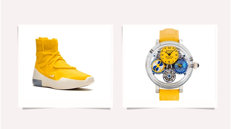 Nike Air Fear of God 1 “Amarillo” sneakers & Bovet Brainstorm Chapter Two