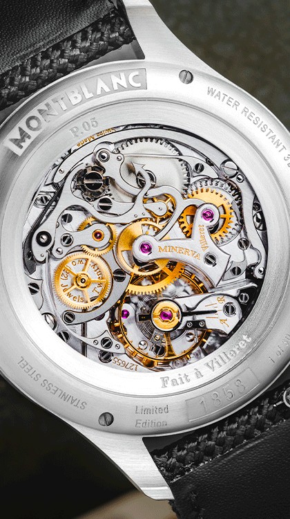 1858 Minerva Monopusher Chronograph “Blue Arrow” P.05 © Montblanc
